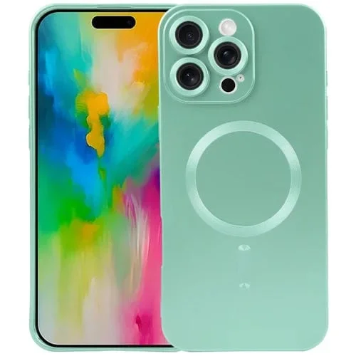Funda para Teléfono Silicona Líquida TPU Apple iPhone 16 Pro Max Protección Magsafe (Verde)