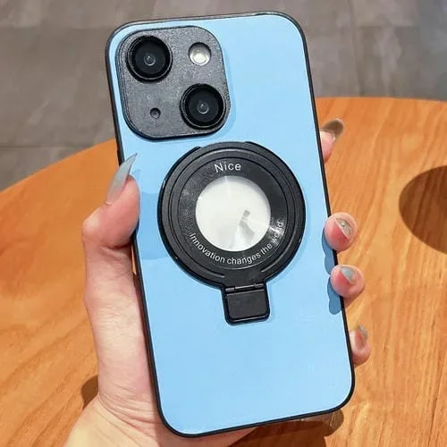 Funda para Teléfono Skin Feel Armor para iPhone 13 con Soporte Magnético (Azul Cielo)
