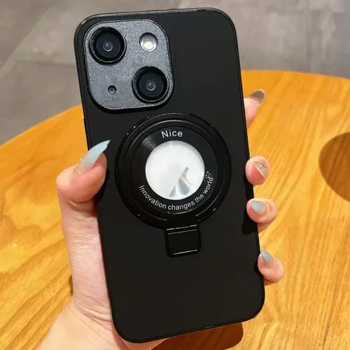 Funda para Teléfono Skin Feel Armor para iPhone 15 con Soporte Magnético (Negro)