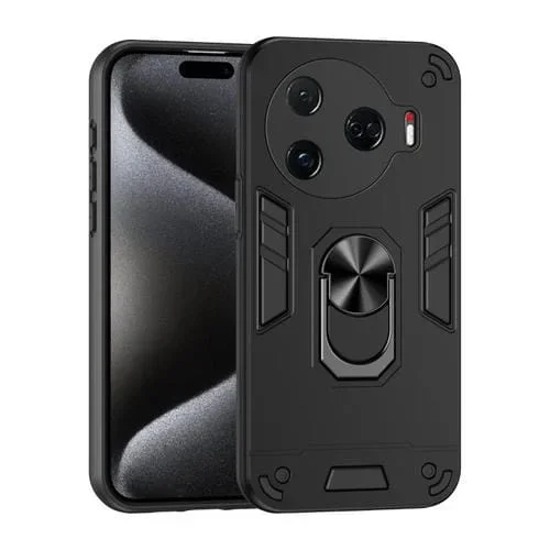 Funda para Teléfono Tecno Camon 30 Pro 5G con Anillo de Metal y Protección a Prueba de Golpes (Negro)