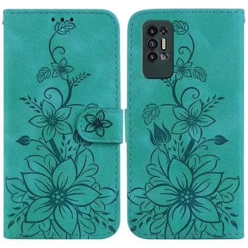 Funda para Teléfono Tecno Pova 2 Lily Cuero En Relieve (Verde)