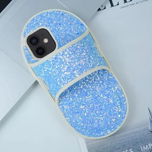 Funda para Teléfono TPU Apple iPhone 11 a Prueba de Golpes con Diseño de Zapatilla con Purpurina (Azul)