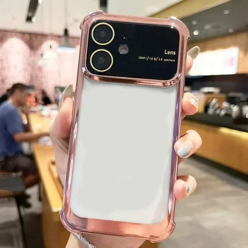 Funda para Teléfono TPU Apple iPhone 11 a Prueba de Golpes Cuatro Esquinas con Película para Lentes (Oro Rosa)