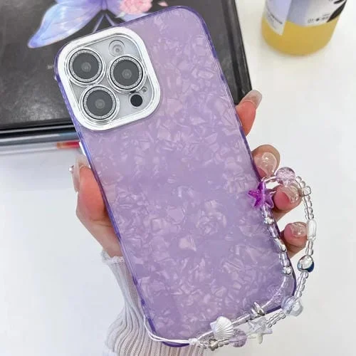 Funda para Teléfono TPU con Pulsera Cadena para iPhone 16 Pro (Violeta)