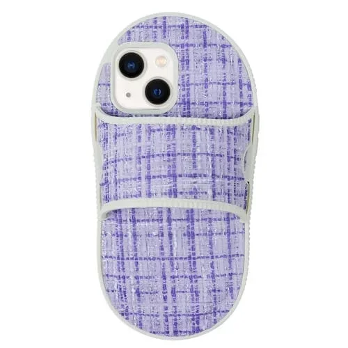 Funda para Teléfono TPU iPhone 13 Diseño Zapatilla de Franela Creativa (Púrpura)