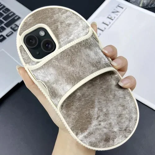 Funda para Teléfono TPU iPhone 13 Diseño Zapatilla de Mezclilla Creativa (Gris)