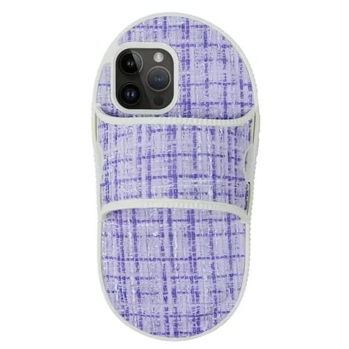 Funda para teléfono TPU iPhone 13 Pro Max diseño zapatilla franela (Púrpura)