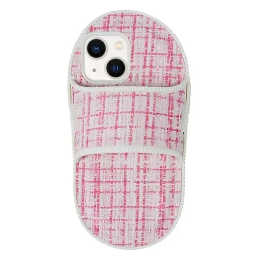 Funda para Teléfono TPU iPhone 14 Diseño Zapatilla de Franela Creativa (Rojo Claro)