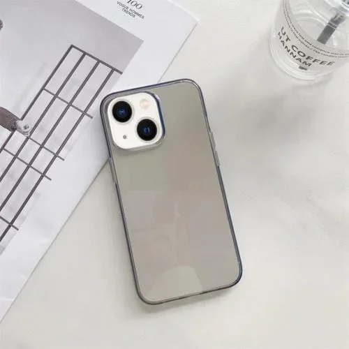Funda para teléfono TPU iPhone 14 Transparente a prueba de golpes (Negro)