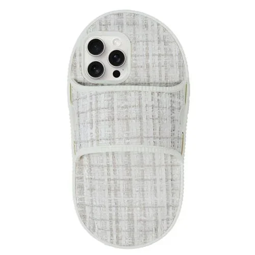 Funda para Teléfono TPU iPhone 15 Pro Diseño Zapatilla de Franela Creativa (Gris)