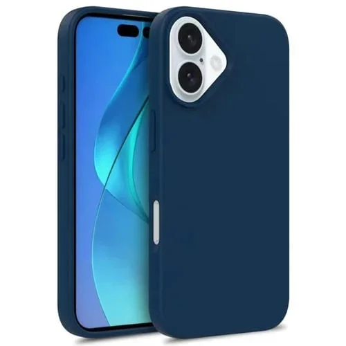 Funda para Teléfono TPU iPhone 16 Plus con Paja de Trigo (Azul)