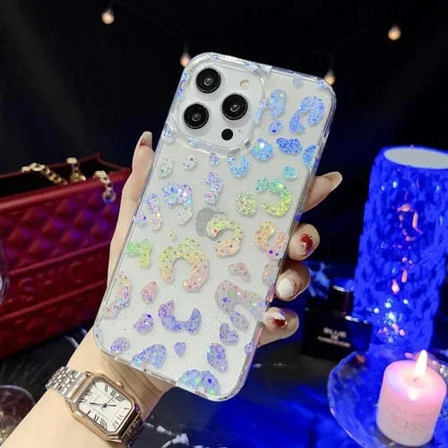 Funda para Teléfono TPU Little Star Series iPhone 12 Pro Glitter Powder Estampado de Leopardo