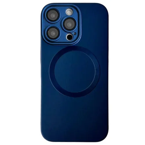 Funda para Teléfono TPU Magsafe iPhone 13 Pro Max Textura Cd Pintura Metalizada (Azul Oscuro)