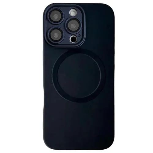 Funda para Teléfono TPU Magsafe iPhone 16 Pro Textura Cd Pintura Metalizada (Negra)