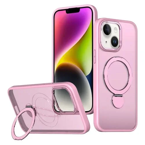 Funda para Teléfono Wing Series Gen2 con Soporte de Anillo de Metal Magsafe para iPhone 14 Plus (Rosa)