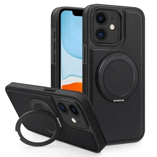 Funda para Teléfono Yashi iPhone 11 con Soporte Magnético Giratorio de 360 Grados (Negro)