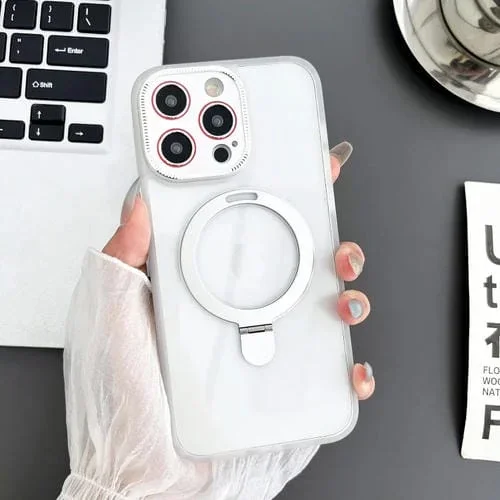 Funda para Teléfono Yashi iPhone 13 Pro Max Magsafe con Soporte Magnético (Transparente)