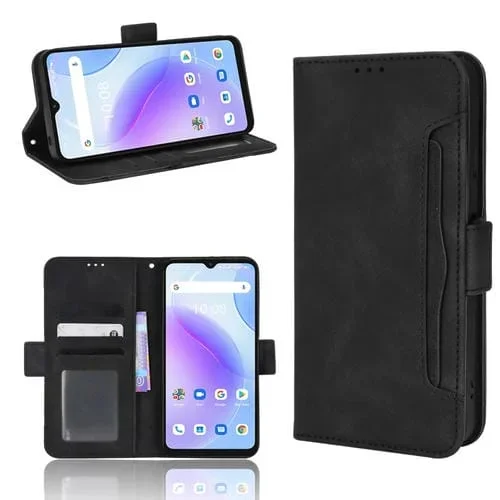 Funda para Umidigi A11S Piel de Cuero Patrón de Pantorrilla (Negro)