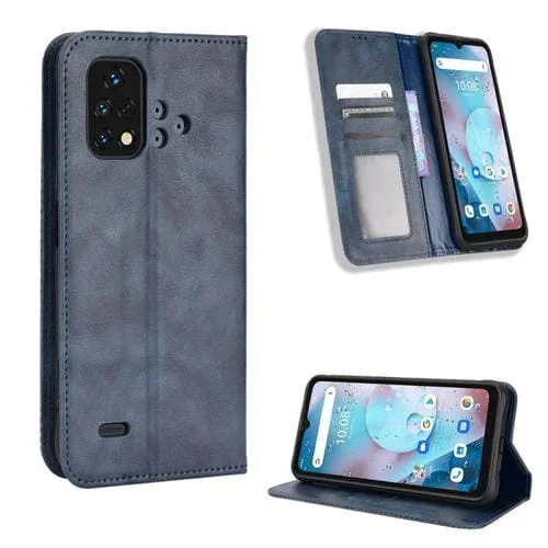 Funda para Umidigi Bison X10S y X10S Nfc con Hebilla Magnética y Textura Retro (Azul)