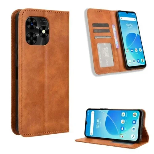 Funda para Umidigi G5 y G5A de Cuero con Textura Retro y Hebilla Magnética (Marrón)
