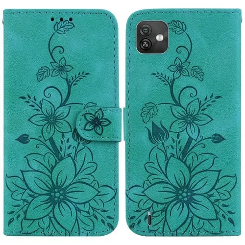 Funda para Wiko Y82 Lily Cuero en Relieve (Verde)