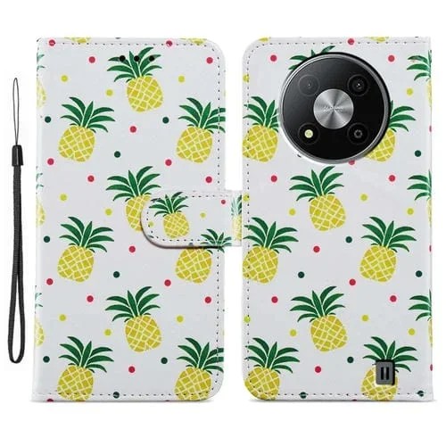Funda para ZTE Blade A73 5G de Cuero con Tapa Horizontal y Patrón Pintado (Piña)