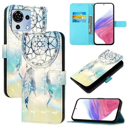 Funda para ZTE Blade V50 Vita de Cuero con Tapa Horizontal y Pintura 3D (Campanas de Viento de Ensueño)