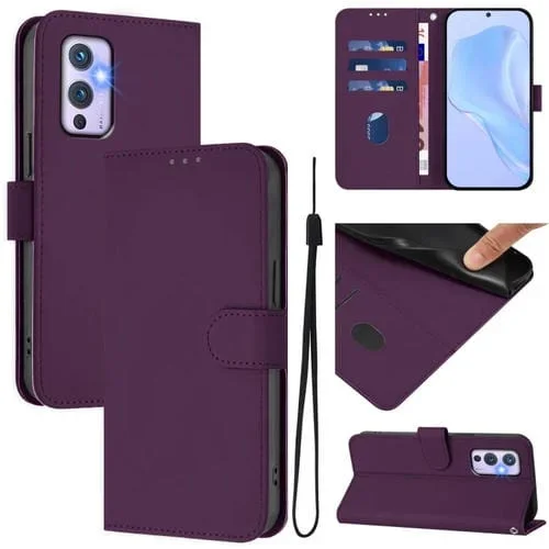 Funda Piel OnePlus 9 Tacto Suave Color Liso (Violeta)