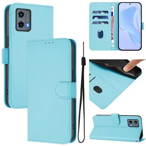 Funda Piel Sintética con Cordón para Motorola Moto G 5G 2023 (Azul Cielo)