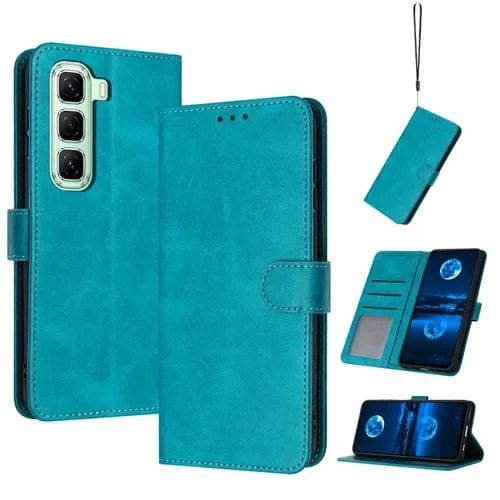 Funda Piel Sintética con Tapa para Infinix Hot 50 4G (Verde) Textura Becerro