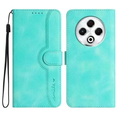 Funda Piel Sintética Tecno Spark 30 4G Diseño Corazón (Azul Claro)