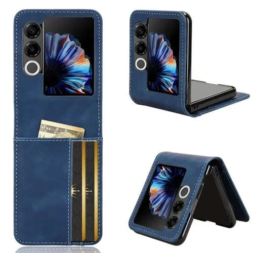 Funda Plegable con Ranura para Tarjetas para ZTE Nubia Flip2 (Azul)