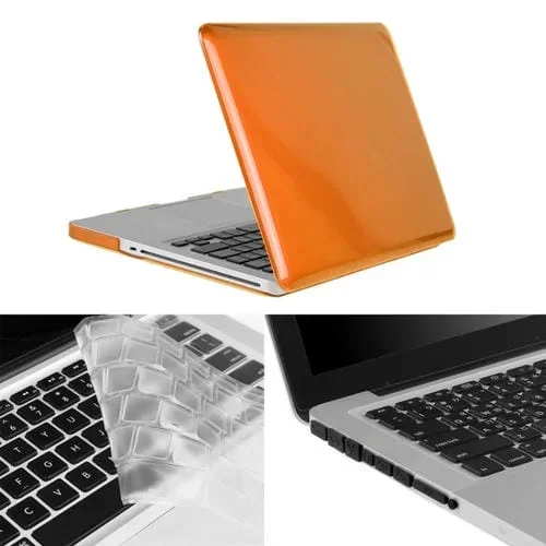 Funda Protectora 3 en 1 Enkay MacBook Pro 13,3 Pulgadas A1278 Carcasa Rígida Cristal Protector Teclado Tapón Polvo (Naranja)