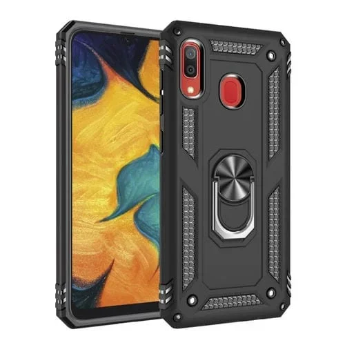 Funda Protectora Armor TPU + PC para Galaxy A30 con Soporte Rotación 360 (Negro)