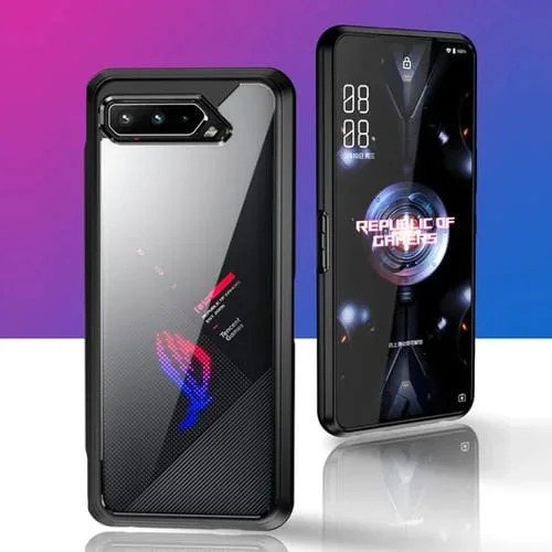 Funda Protectora Asus Rog Teléfono 5 Clear PC + TPU a Prueba de Golpes (Negro)