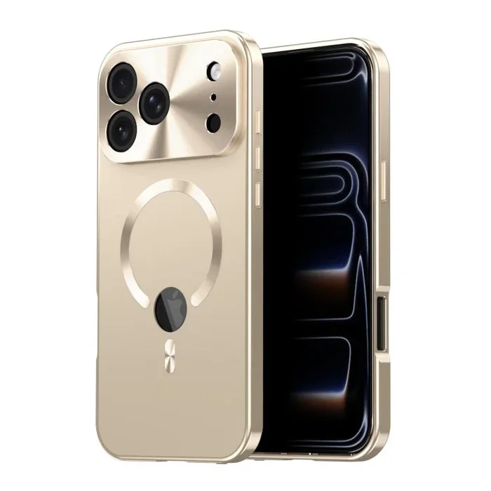 Funda protectora completa con película de privacidad MagSafe para iPhone 17 Pro (dorada)