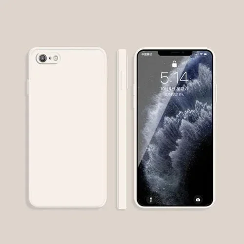 Funda Protectora Completa para iPhone 6S / 6 Imitación Color Sólido Blanco