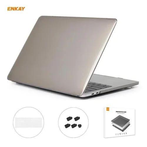 Funda Protectora Cristal 3 En 1 Enkay para MacBook Pro 13.3 A1708 Sin Barra Táctil (Gris)