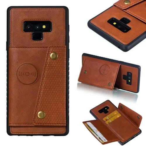 Funda Protectora de Cuero Galaxy Note9 Función Protección (Marrón)