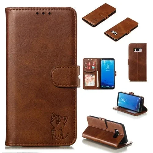 Funda Protectora de Cuero Galaxy S8 Protección (Marrón)