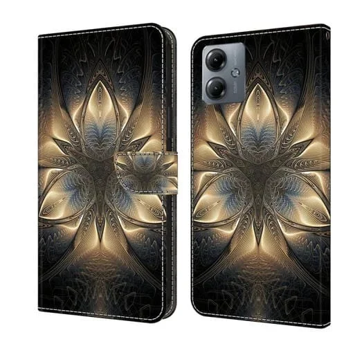 Funda Protectora de Cuero Motorola Moto G14 Crystal 3D a Prueba de Golpes (Edificio Luminoso)
