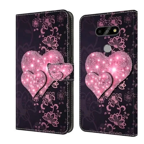 Funda Protectora de Cuero para LG K31 Crystal 3D a Prueba de Golpes (Lace Love)