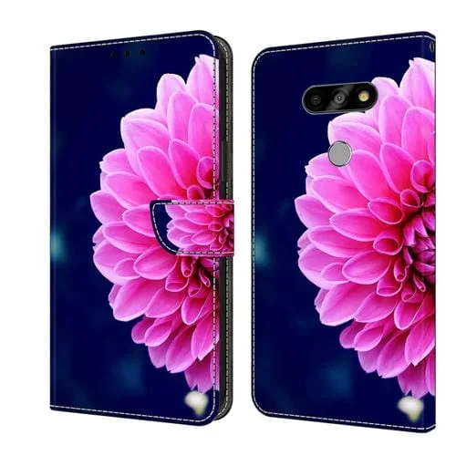 Funda Protectora de Cuero para LG K31 Crystal 3D a Prueba de Golpes (Pétalos de Rosa)