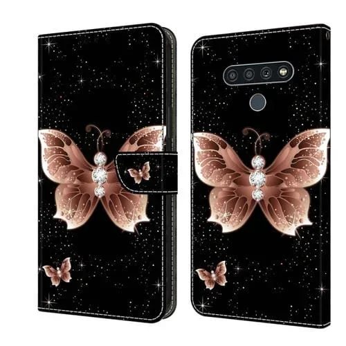 Funda Protectora de Cuero para LG Stylo 6 K71 Crystal 3D a Prueba de Golpes (Rosa)