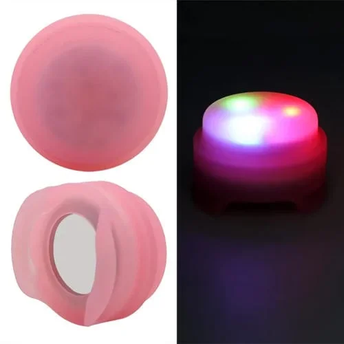 Funda Protectora de Silicona para AirTag con Luz para Collar de Mascotas (Rosa)