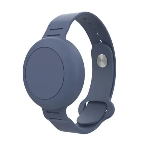 Funda Protectora de Silicona para AirTag Watch Strap Locator Dispositivo Antipérdida (Azul Gris)