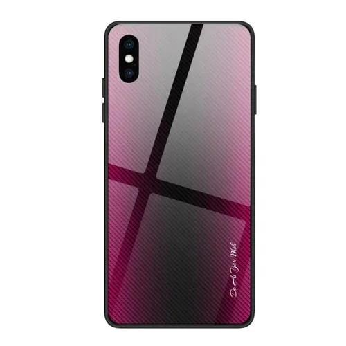 Funda Protectora de Vidrio para iPhone Xs Textura Máxima (Rosa Roja)