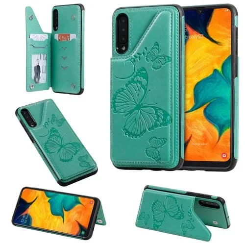 Funda Protectora Galaxy A50 con Soporte Ranuras para Tarjetas Marco de Fotos (Verde)
