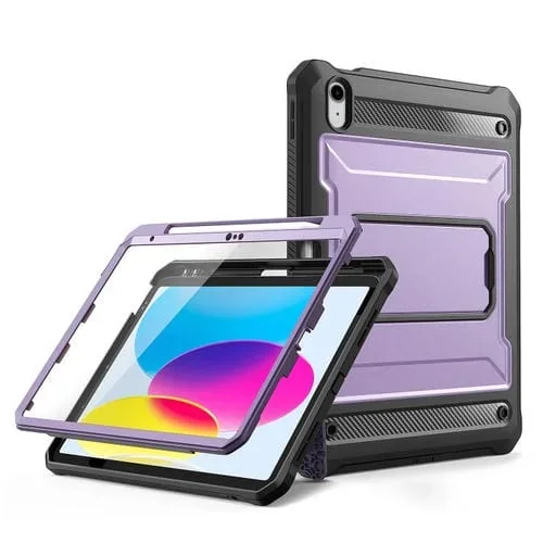 Funda Protectora iPad Air 4 2020 Air 5 2022 10.9 Explorer Tablet con Ranura para Bolígrafo (Púrpura)