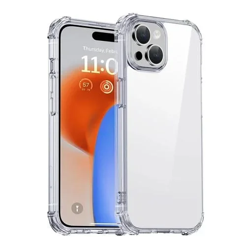 Funda Protectora iPhone 15 Ipaky Crystal Clear Series PC + TPU a Prueba de Golpes (Transparente)